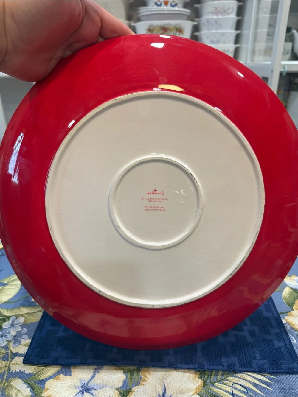 Hallmark Red Ceramic 'Cookies' Holiday Serving Plate 14.5